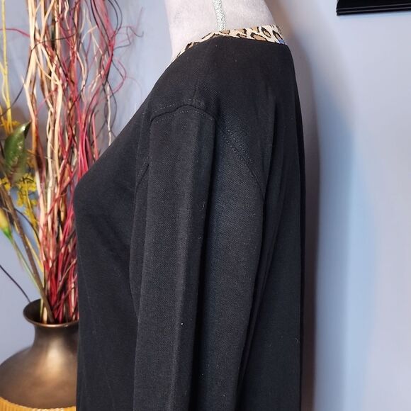 Cathy daniels Long Sleeve Henley Top Exotic Black Size Medium NWT - Picture 5 of 15